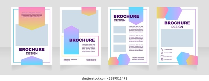 Health blank brochure layout design. Vertical poster template set with empty copy space for text. Premade corporate reports collection. Editable flyer 4 pages. Myriad Pro, Arial fonts used