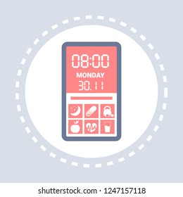 health book application interface mobile app smartphone screen icon healthcare medical service logo medicine symbols concept flat