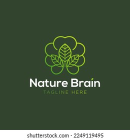 Health Brain logo, Nature Mind logo template, Education logo symbol