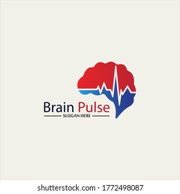 Health  Brain pulse  Logo Template Design Vector, Emblem, Design Concept, Creative Symbol, Icon.