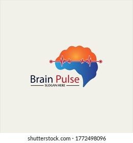 Health  Brain pulse  Logo Template Design Vector, Emblem, Design Concept, Creative Symbol, Icon.