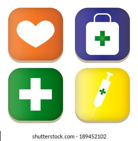 health button icons. vector / illustration