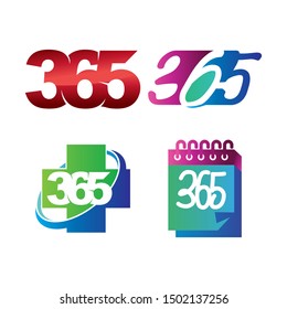 health calendar 365 infinity logo icon design illustration