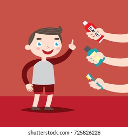 Health campaign for kid campaign poster. Take care of your mouth health campaign