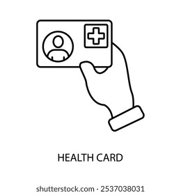 health card concept line icon. Simple element illustration. health card concept outline symbol design.