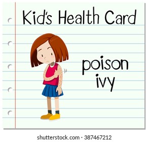 Health Card With Girl Having Poison Ivy Illustration