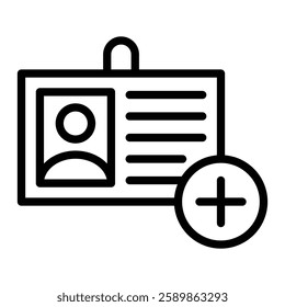 Health Card Line Icon Design For Personal And Commercial Use