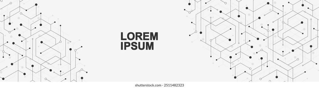 Health care abstract background with hexagons, lines and dots. Medical innovation banner template concept. Biology and pharmaceutical technology background. Vector illustration