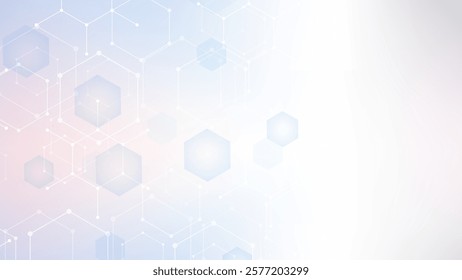 Health care abstract background with hexagons, lines and dots. Medical innovation banner template concept. Biology and pharmaceutical technology background. Vector illustration.