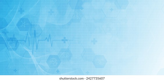 Cuidado de la salud y fondo médico geométrico abstracto con concepto de iconos e idea para la tecnología de la salud, medicina de la innovación, salud, ciencia. diseño vectorial.