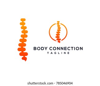 Health Care Abstract Growing Spine Bone - Body Connection Symbol Modern Logo Vector