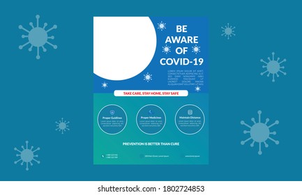 Health care awareness flyer template design. Medical flyer design, brochure, poster creative template. Clean, smooth, minimal and colorful design