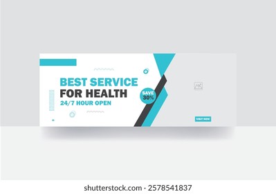 Health care banner cover social media post timeline cover design template