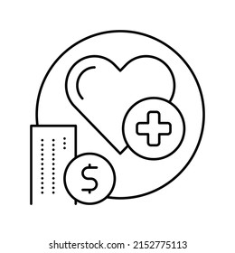 Health Care Benefits Line Icon Vector. Health Care Benefits Sign. Isolated Contour Symbol Black Illustration