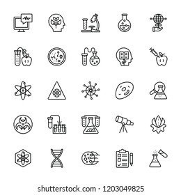 Health Care and Bioinformatics Line Icons 