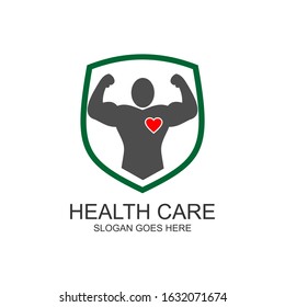 
Health care and body health logo design