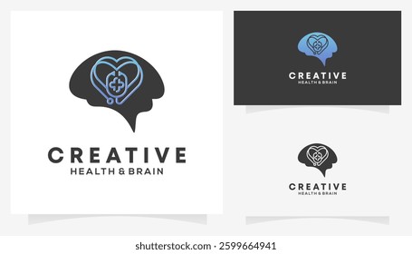 Health Care and Brain Logic logo design ideas. Creative vector illustration based icon template.	
