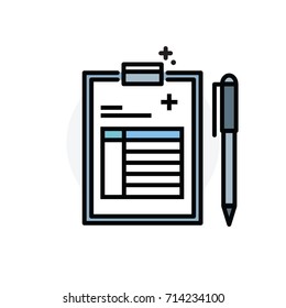 Health care chart concept Isolated Line Vector Illustration editable Icon