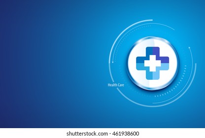 soins de santé conception propre arrière-plan plan avec icône médicale de la clinique de la croix-hôpital bouton symbole du médecin