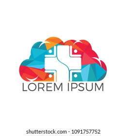 Health Care Community Logo Design. Cloud Community Care Logo Design.