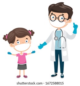 Health Care Concept With Cartoon Character