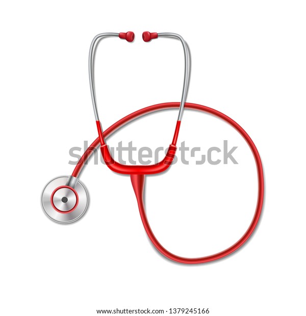 Health Care Concept Red Stethoscope Mockup Stock Vector (Royalty Free ...