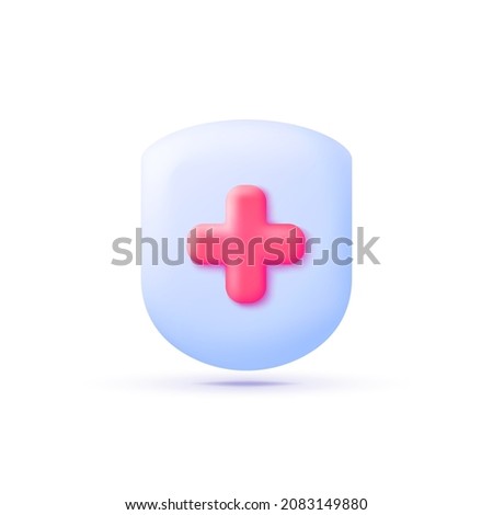 Health care concept. Shield icon 3d. Coronavirus prevention. Coronavirus icon. Pharmacy Vector graphic. Health insurance concept. 3d vector