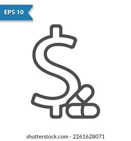 Health Care Cost Icon. Healthcare, Health Insurance. Professional, pixel perfect icon, EPS 10 format.