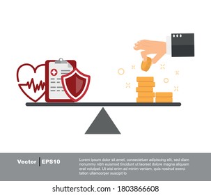 Health Care Costs. Healthcare Concept And Money Stack
