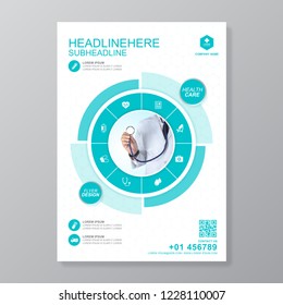 Health Care Cover A4 Template Design For A Report And Medical Brochure Design, Flyer, Leaflets Decoration For Printing And Presentation Vector Illustration