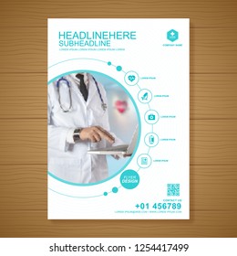 Health Care Cover A4 Template Design For A Report And Medical Brochure Design, Flyer, Leaflets Decoration For Printing And Presentation Vector Illustration