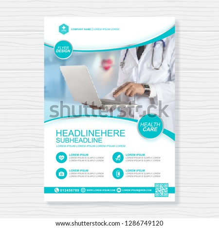 Health care cover a4 template design for a report and medical brochure design, flyer, leaflets decoration for printing and presentation vector illustration