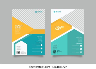 health care cover template design for a report and medical brochure design, flyer, leaflets decoration for printing and presentation vector illustration