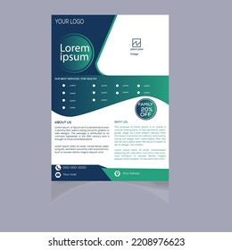 health care cover template design for a report and medical brochure design, flyer, Template vector design for Brochure, Magazine, Poster, Corporate Presentation.