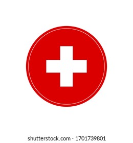 Health care cross sign. Medical symbol on a white background, vector illustration
