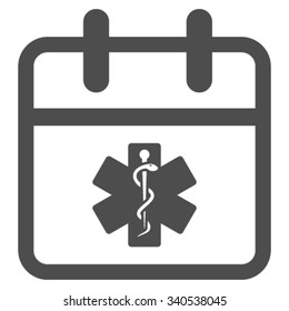 Health Care Day vector icon. Style is flat symbol, gray color, rounded angles, white background.