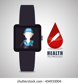 Health care design. technology icon. isolated illustration, vect