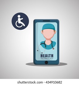 Health care design. technology icon. isolated illustration, vect