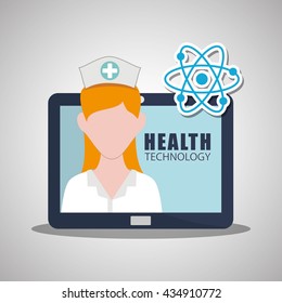 Health care design. technology icon. isolated illustration, vect