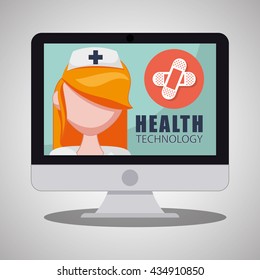 Health care design. technology icon. isolated illustration, vect