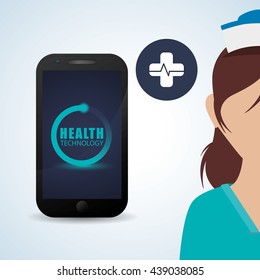 Health care design. technology icon. isolated illustration, vect