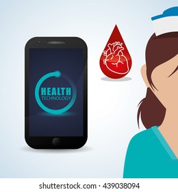 Health care design. technology icon. isolated illustration, vect