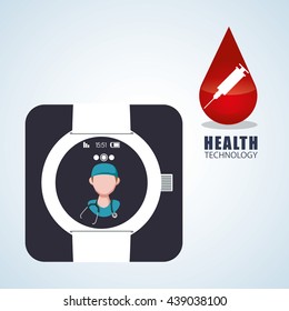 Health care design. technology icon. isolated illustration, vect