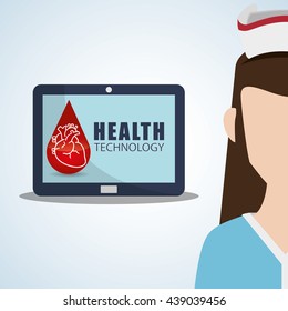 Health care design. technology icon. isolated illustration, vect
