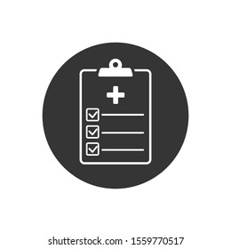 Health care diagnosis clipboard line icon design template. Vector
