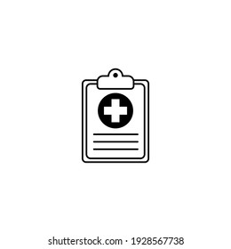 Health care diagnosis clipboard line icon design template. Vector icon.