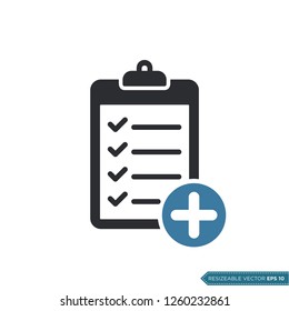 Health Care Diagnosis Plus Sign Clipboard Icon Vector Template Illustration Design