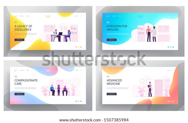 Health Care Doctors Appointment Website Landing Stock Vector