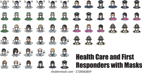 Health Care and First Responders with Masks