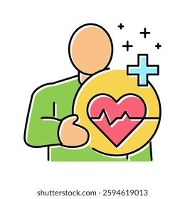 health care fitness exercise color icon vector. health care fitness exercise sign. isolated symbol illustration